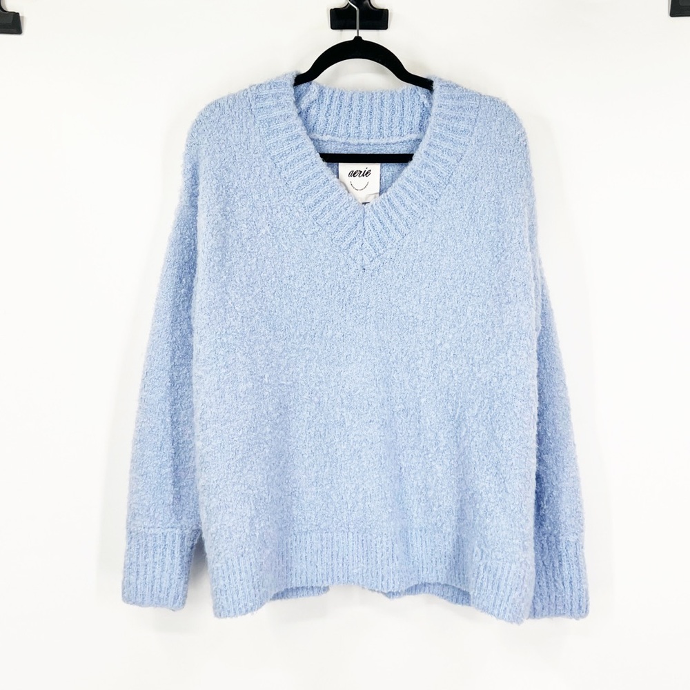Aerie Teddy Boucle Sweater in Ocean Sky